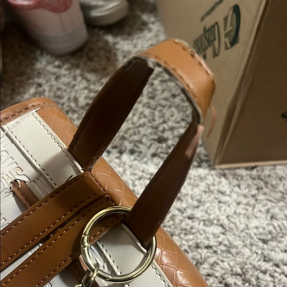 Steve Madden Tan and Cream Woven Backpack - Picture 3 of 5